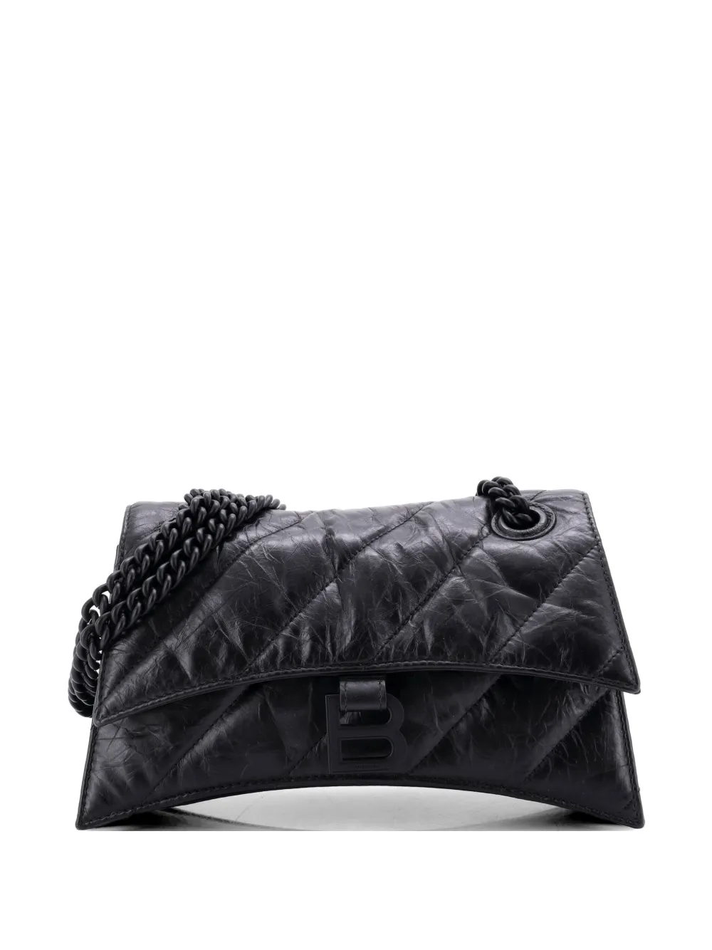 Balenciaga Pre-Owned Crush Chain Flap Bag Quilted Crushed Calfskin Small shoulder bag - Nero
