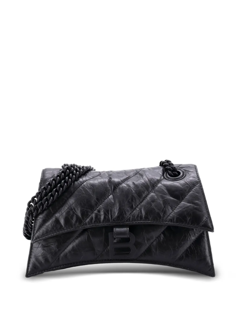 Balenciaga Pre-Owned Crush Chain Flap Bag Quilted Crushed Calfskin Small shoulder bag - Nero