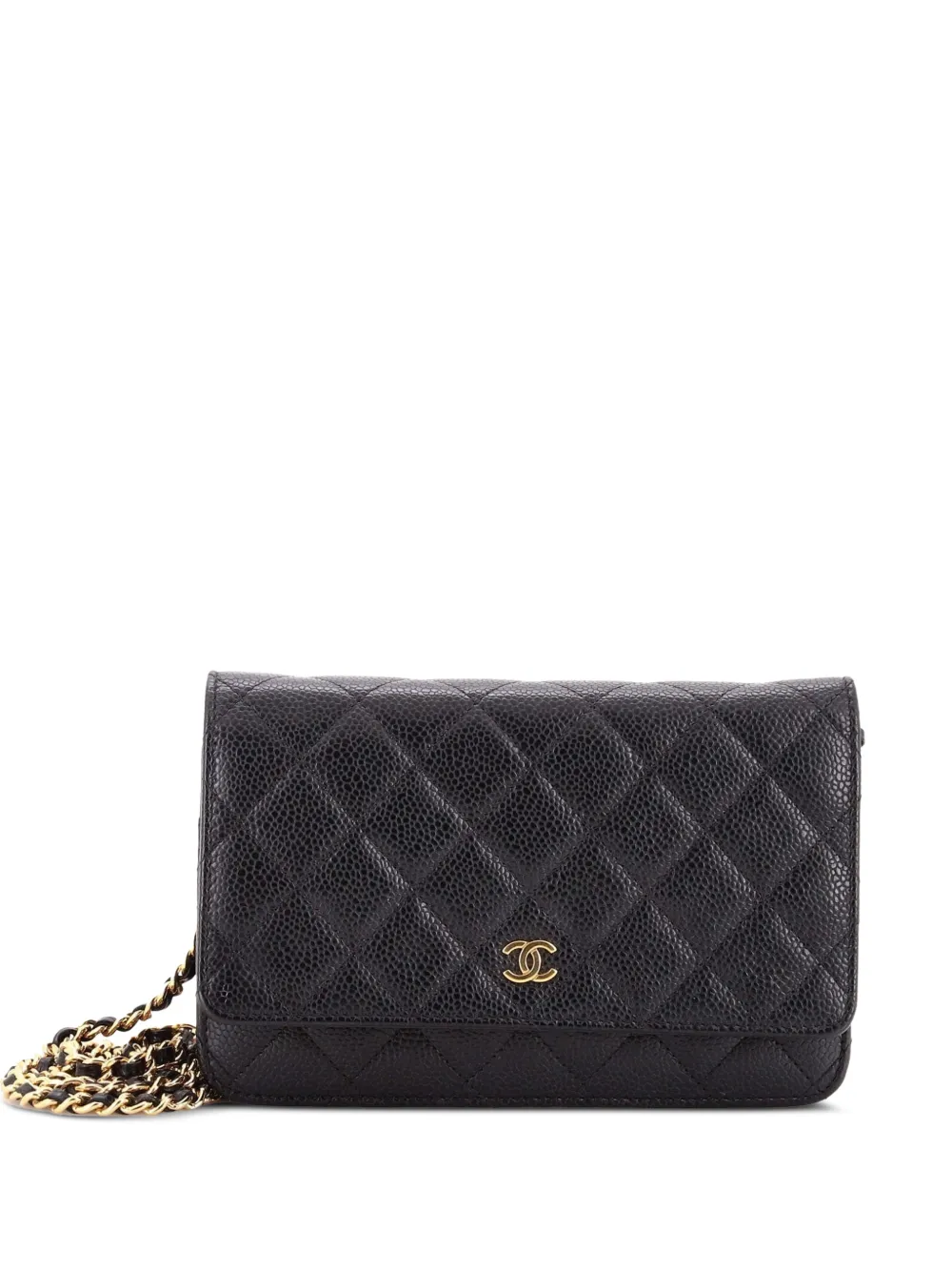 CHANEL Pre-Owned Wallet on Chain Quilted Caviar crossbody bag - Nero