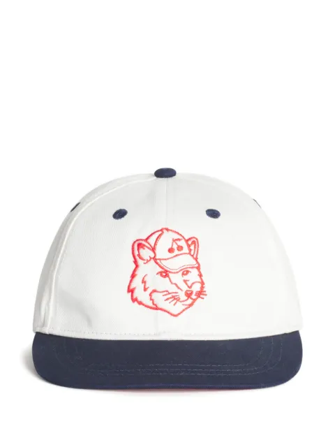 MAISON KITSUNE KIDS gorra de béisbol Arnold con cabeza de zorro bordada en colaboración con Bonpoint