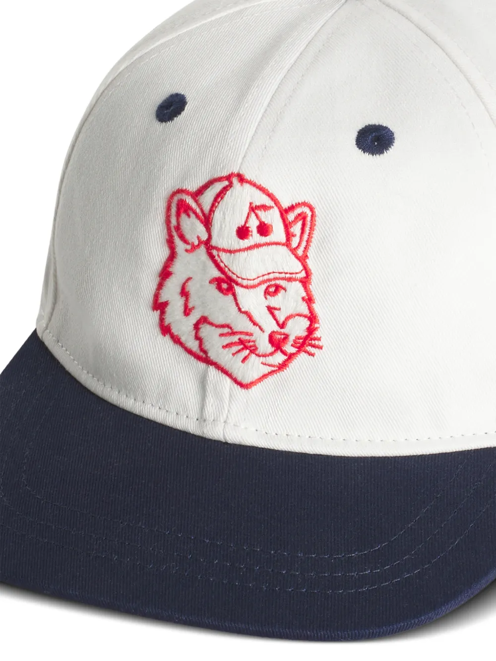 MAISON KITSUNE KIDS x Bonpoint Arnold honkbalpet met borduurwerk Wit