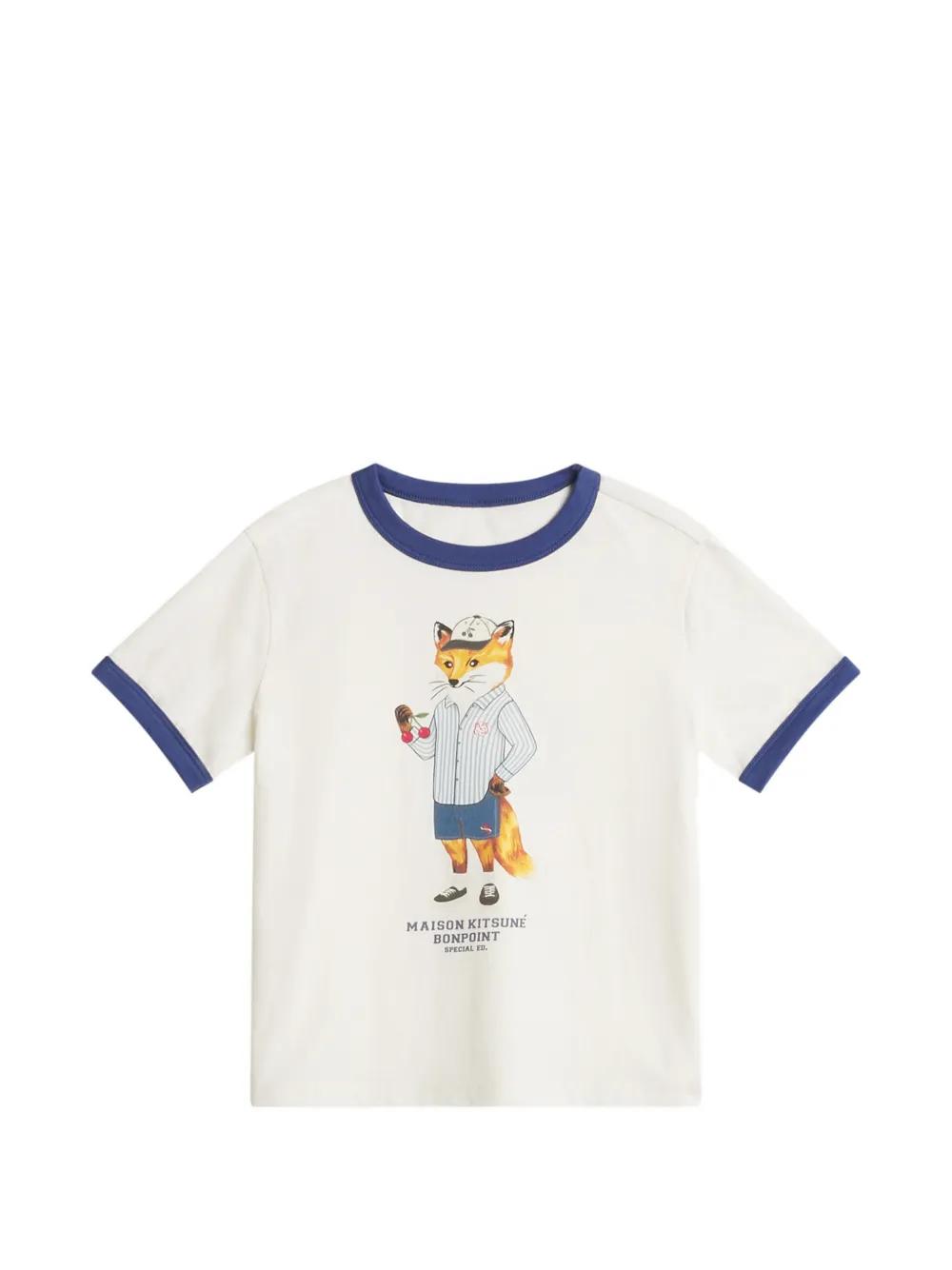 MAISON KITSUNE KIDS x Bonpoint Akiva fox-print T-shirt - Toni neutri
