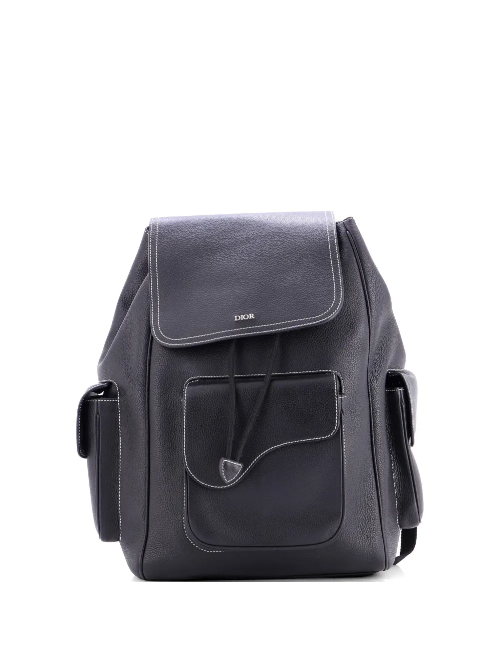 Christian Dior Pre-Owned Saddle Pocket Leather Large backpack - Nero