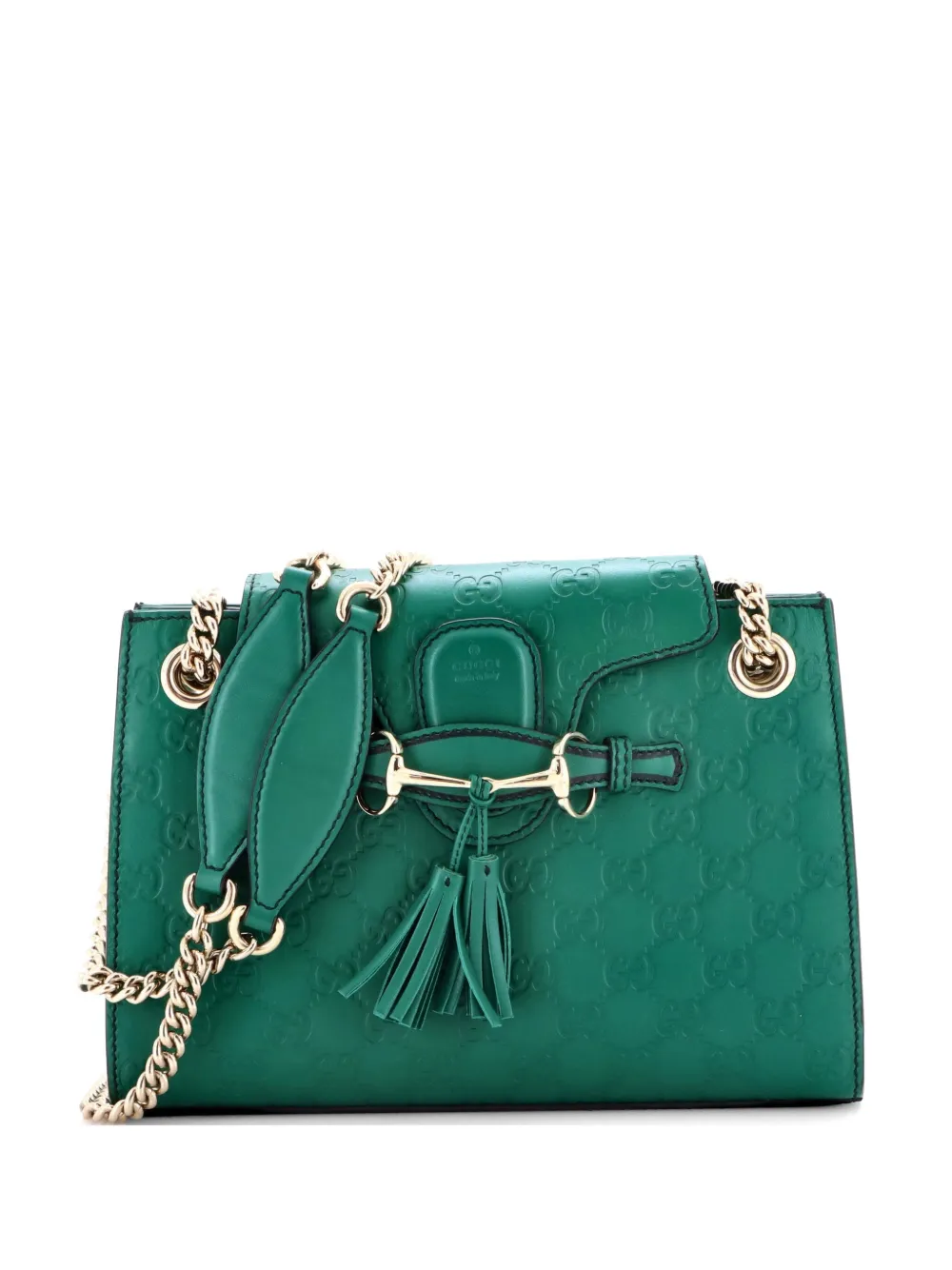 Gucci Pre-Owned Emily Chain Flap Guccissima Leather Small shoulder bag - Verde