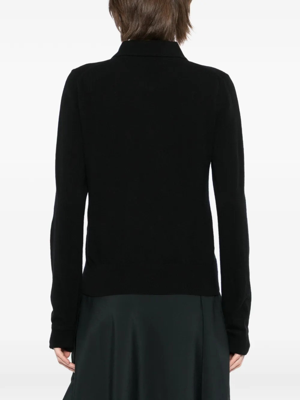 Jil Sander Lichtgewicht wollen polotrui Zwart