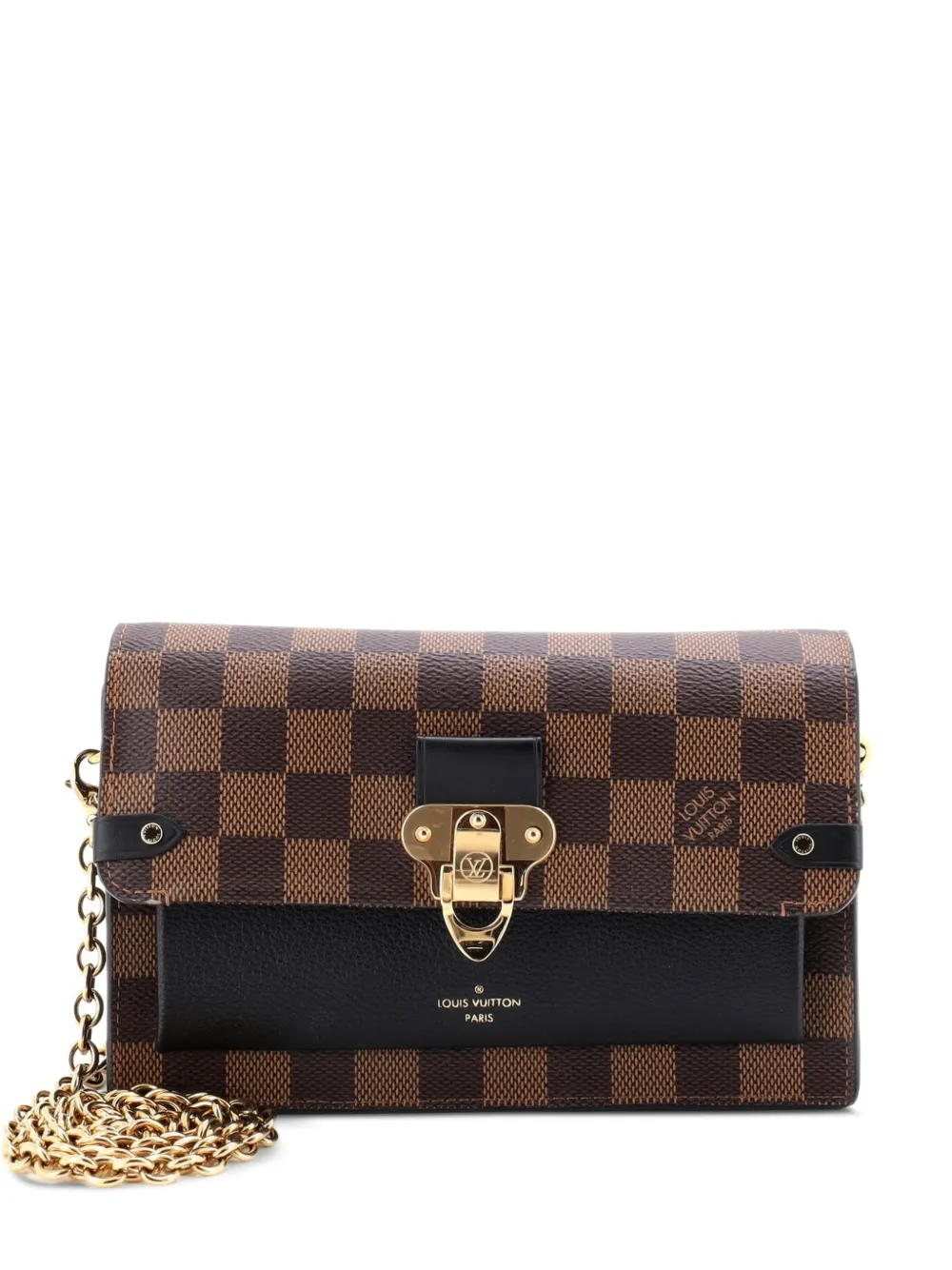 Louis Vuitton Pre-Owned Vavin Chain Wallet NM Damier with Leather crossbody bag - Marrone