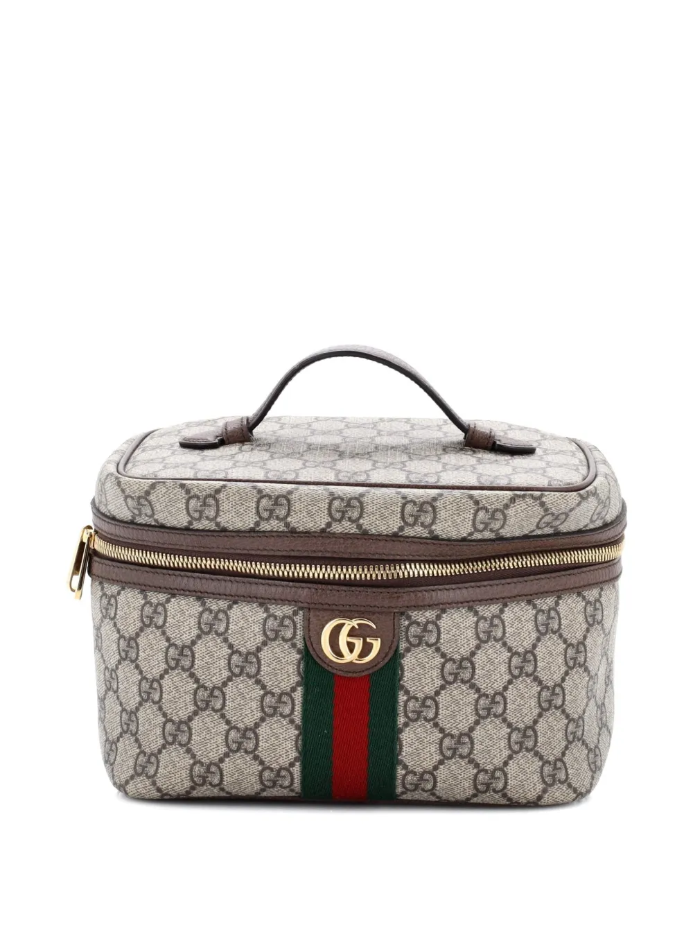 Gucci Pre-Owned Ophidia Top Handle Cosmetic Case GG Coated Canvas Small pouch - Marrone