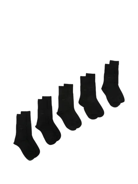 CDLP ribbed-cuff logo-print socks (set of five)