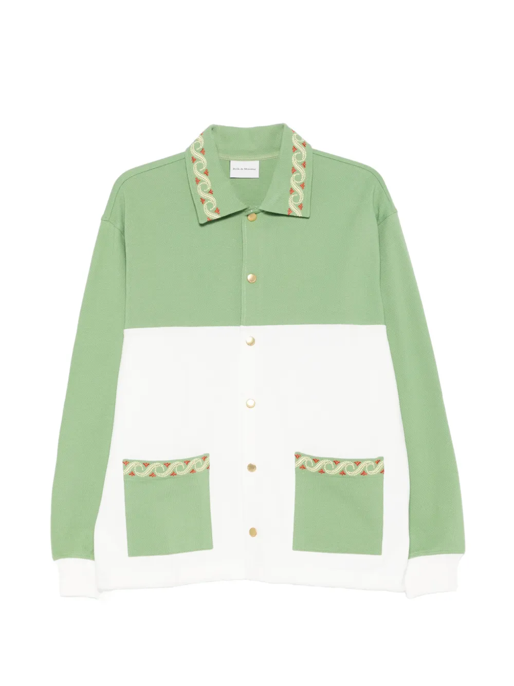 Drôle De Monsieur embroidered-detail overshirt - Grün