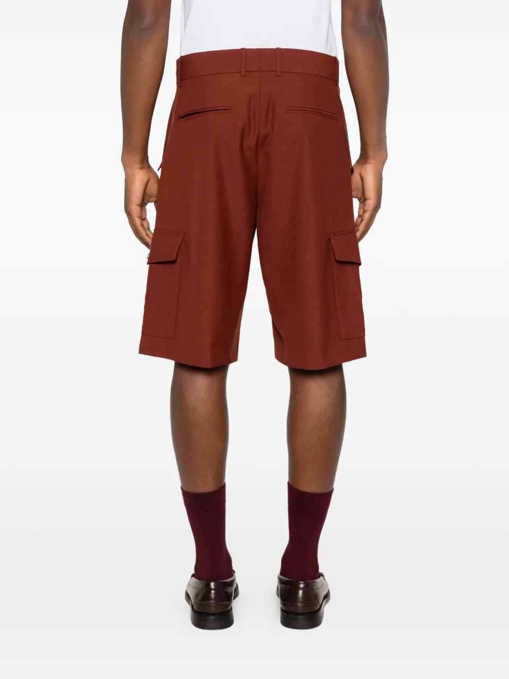 Drôle De Monsieur Geplooide cargo shorts Bruin