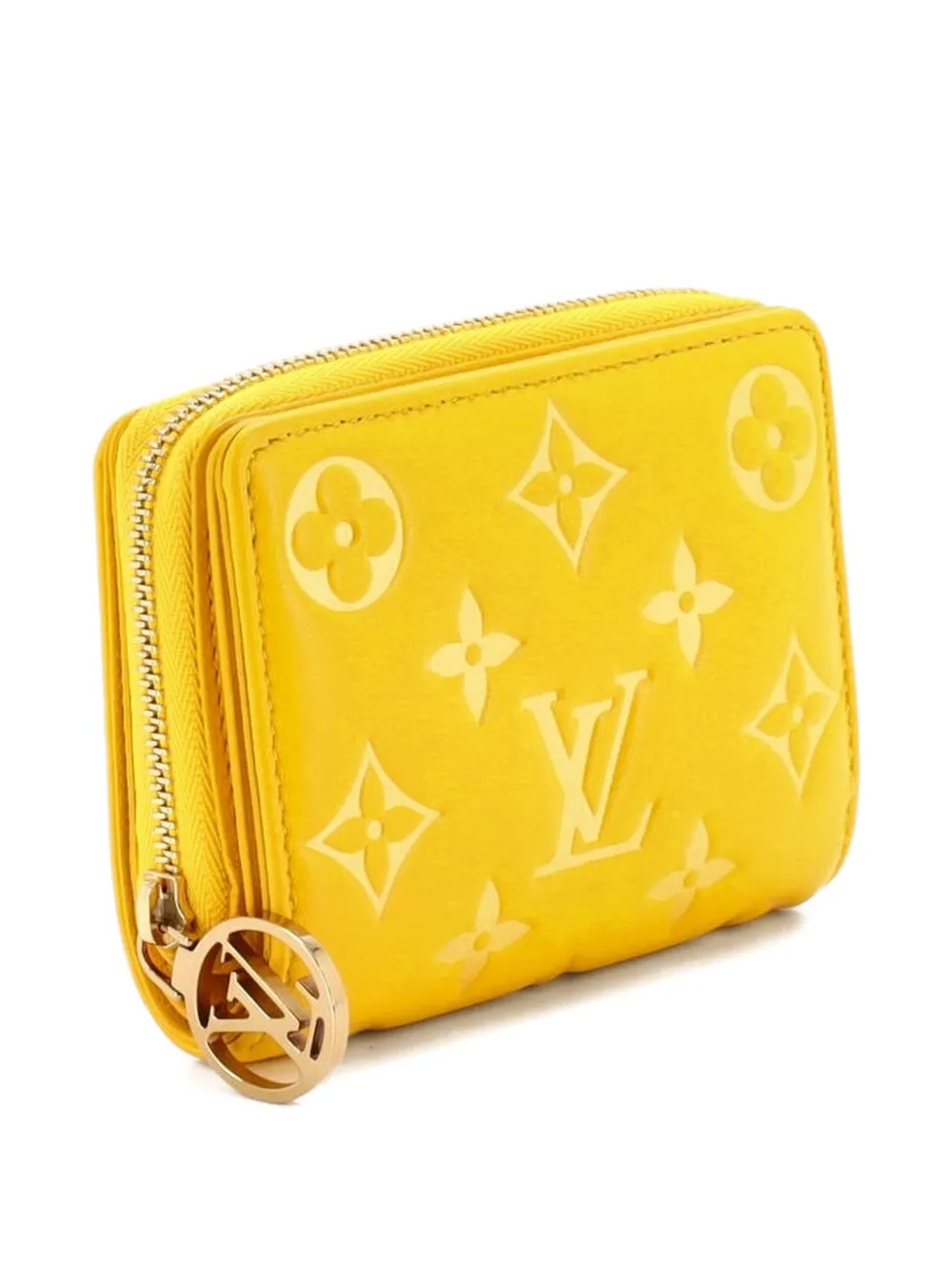 Louis Vuitton Pre-Owned Coussin Lou Wallet Monogram Embossed Lambskin small wallets - Giallo