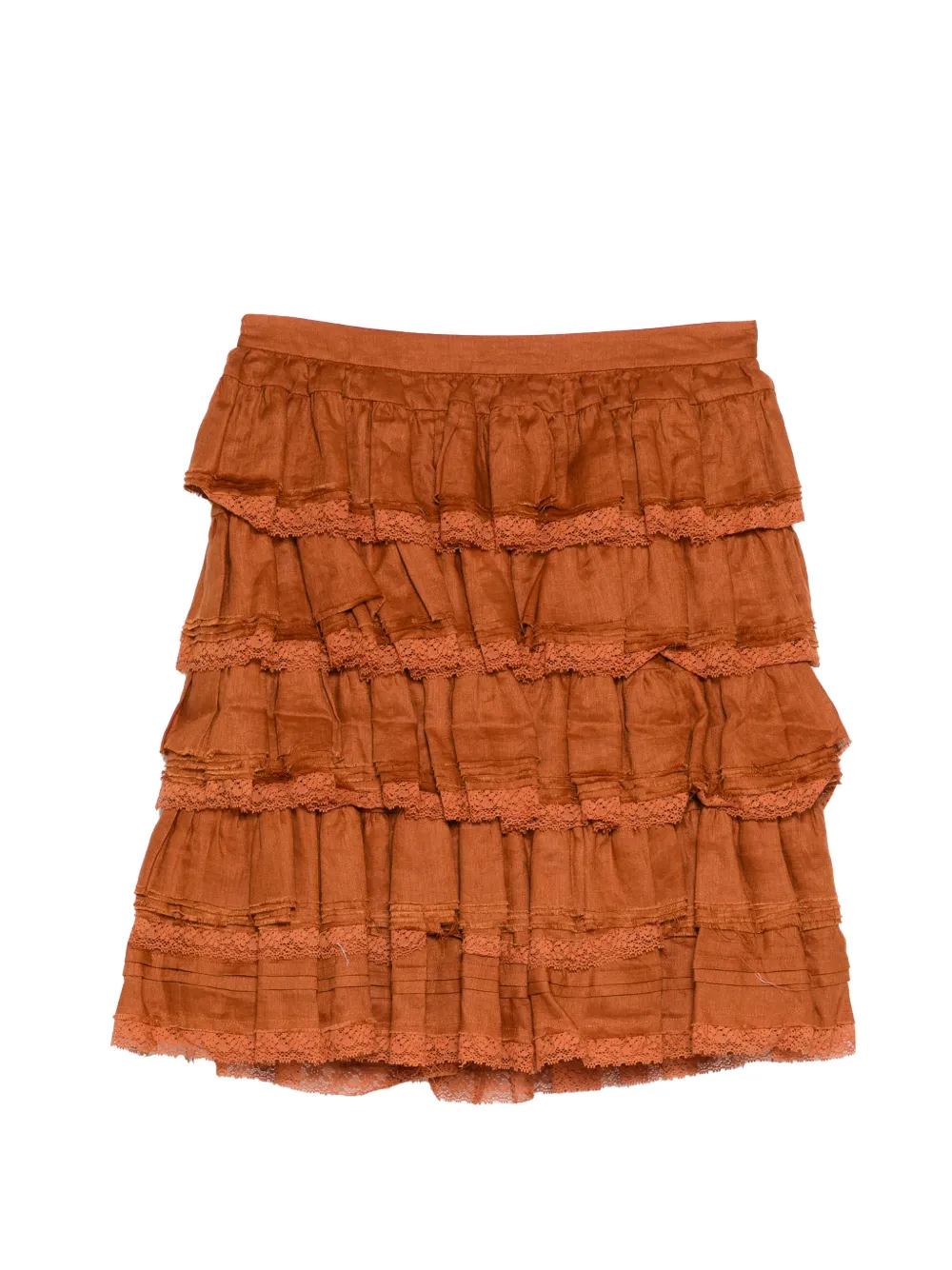 SHUSHU/TONG ruffled mini skirt - Marrone