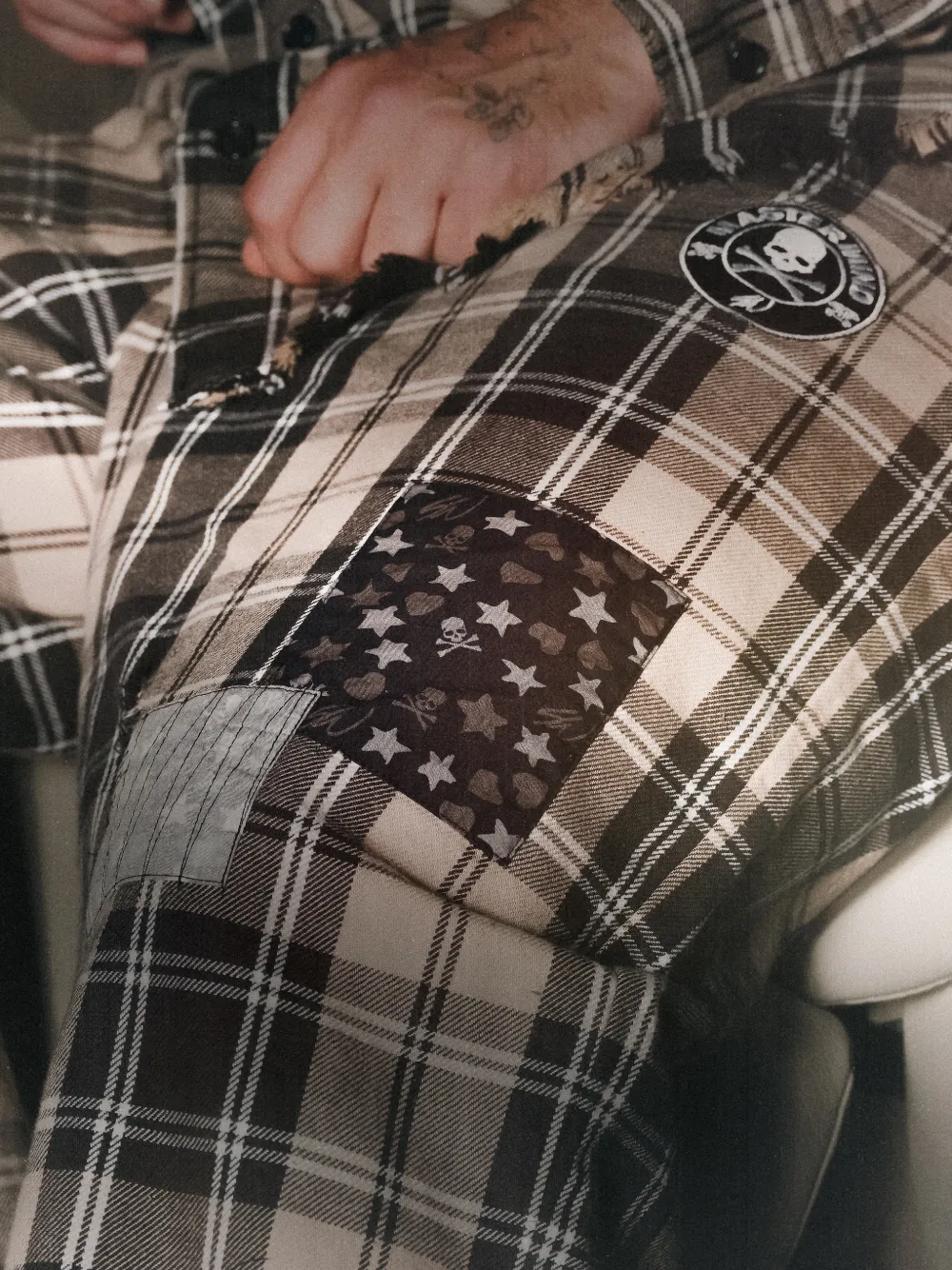 Mastermind Japan x Sean Wotherspoon geruite broek Zwart