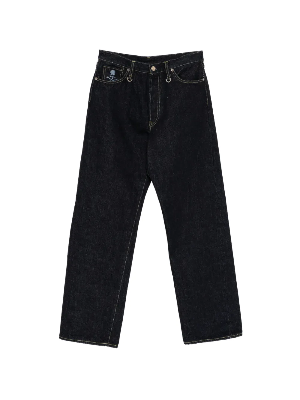 Mastermind Japan logo-print wide-leg jeans - Blu