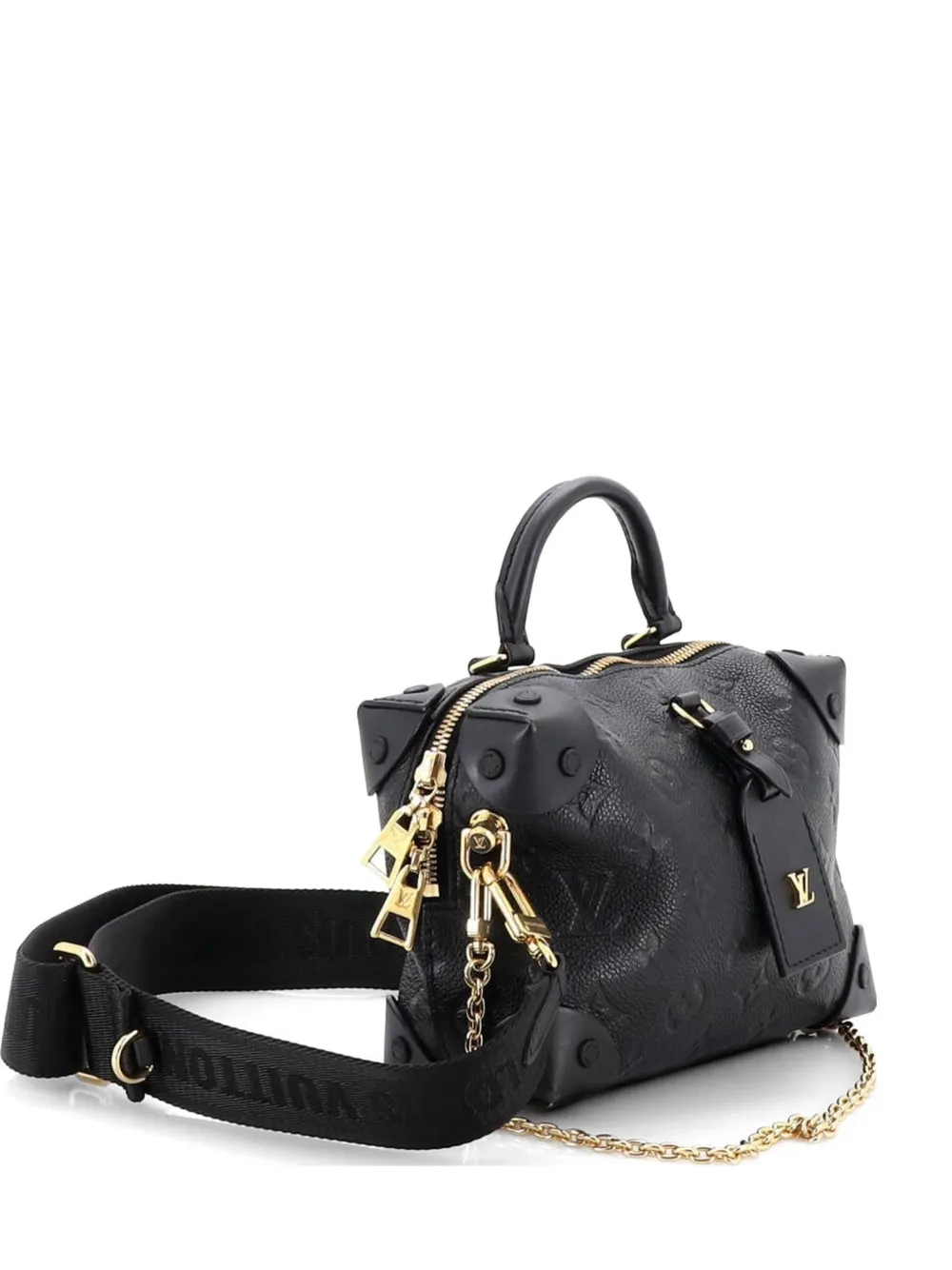 Louis Vuitton Pre-Owned Petite Malle Souple Handbag Monogram Empreinte Leather shoulder bag - Black