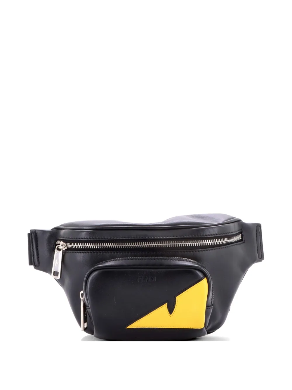 Fendi Pre-Owned Front Pocket Monster Waist Bag Leather belt bag - Nero