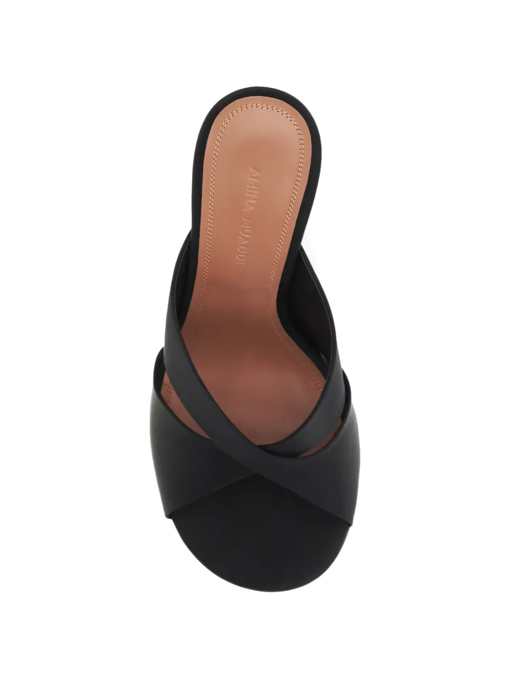 Amina Muaddi Salma rounded open-toe sculpted sandals Zwart