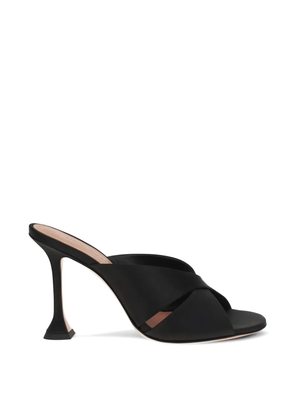 Amina Muaddi Salma rounded open-toe sculpted sandals Zwart