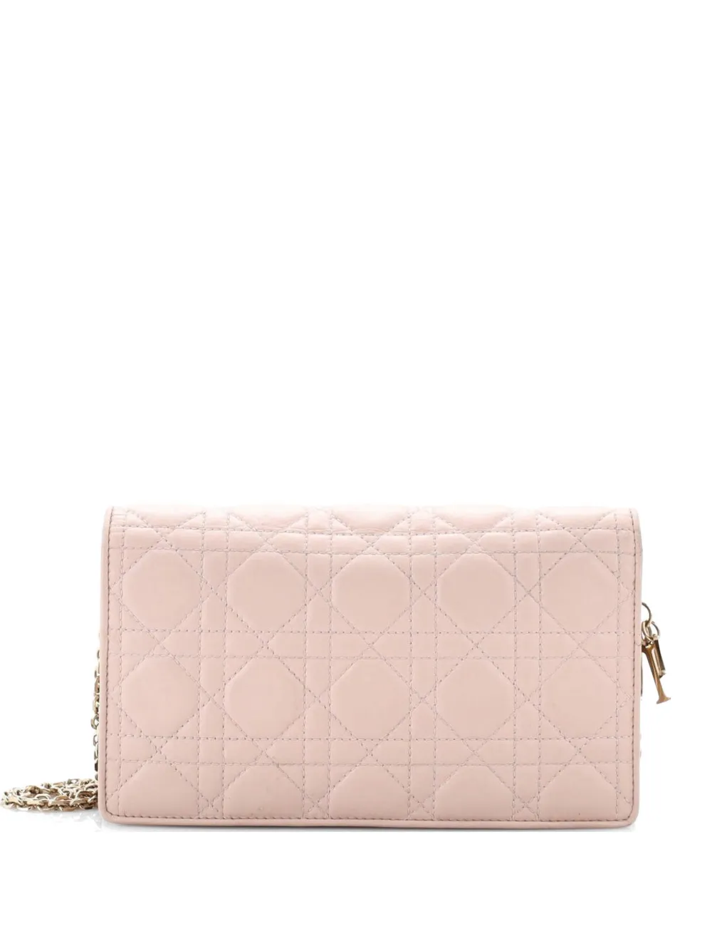 Christian Dior Pre-Owned Lady Dior Chain Pouch Cannage Quilt Lambskin clutch bag - Rosa