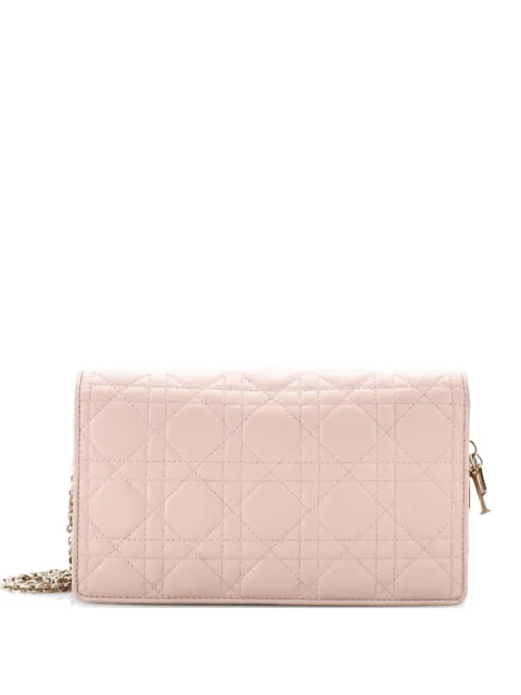 Christian Dior Pre-Owned Lady Dior Chain Pouch Cannage Quilt Lambskin clutch bag