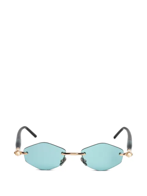 Kuboraum P60 geometric-frame rimless sunglasses
