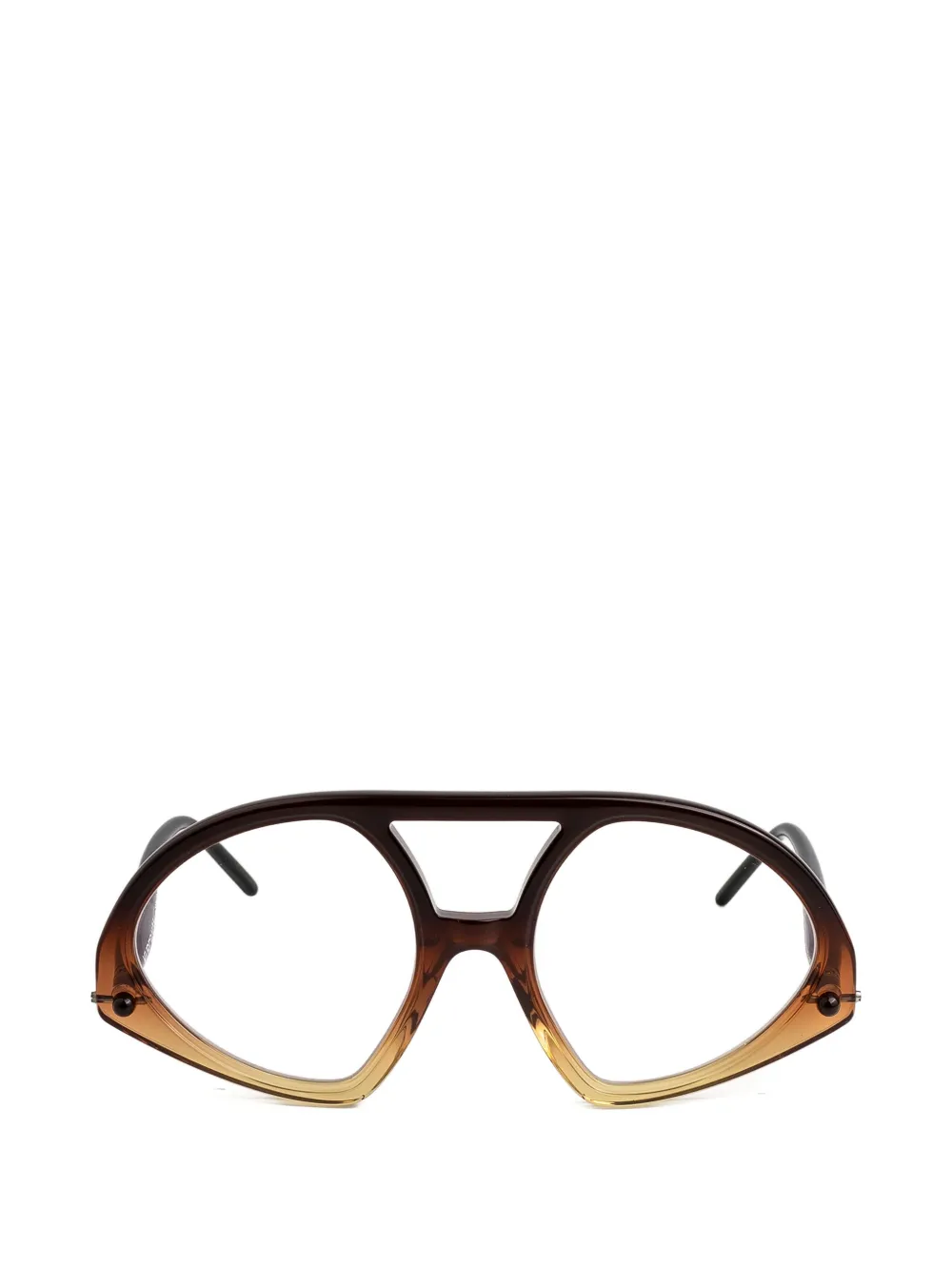 Kuboraum P31 Truman Capote pilot-frame glasses - Marrone