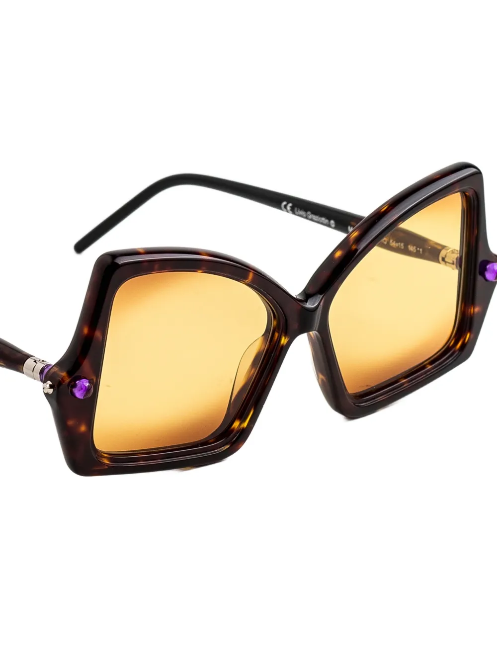 Kuboraum P30 zonnebril met geometrisch montuur Bruin