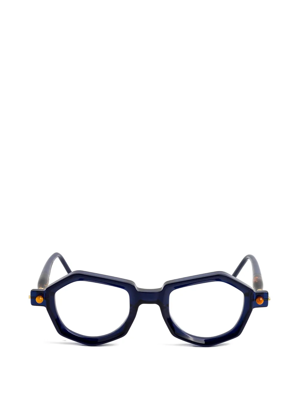 Kuboraum P27 geometric-frame glasses - Blu