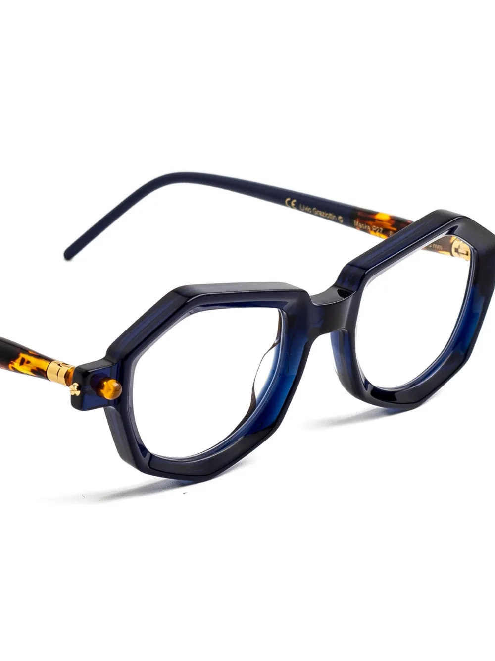 Kuboraum P27 bril met geometrisch montuur Blauw