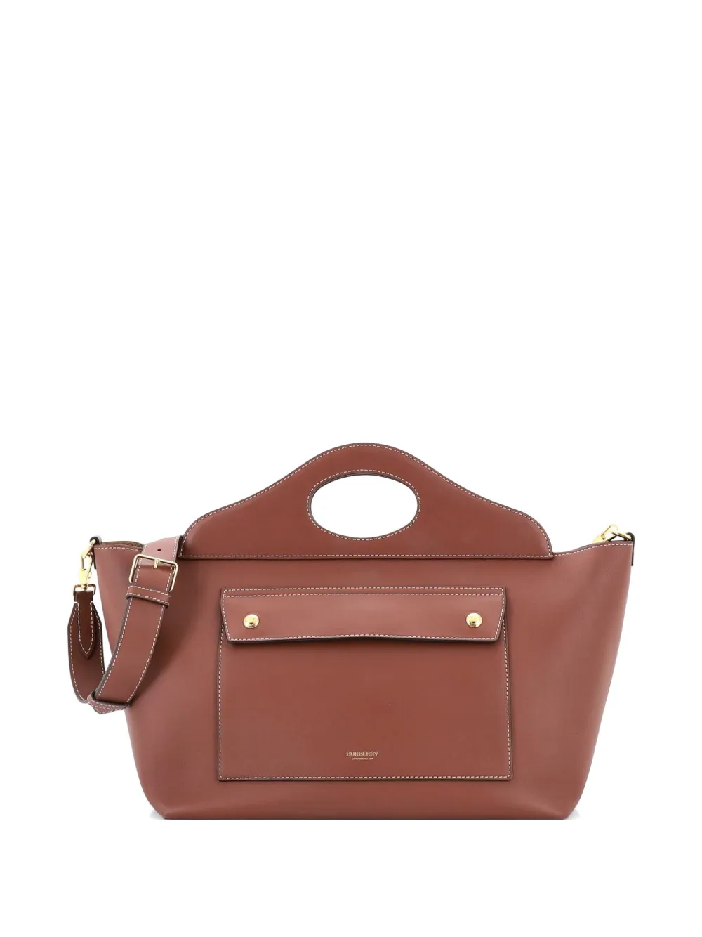 Burberry Pre-Owned Soft Pocket Leather Small tote bag - Marrone