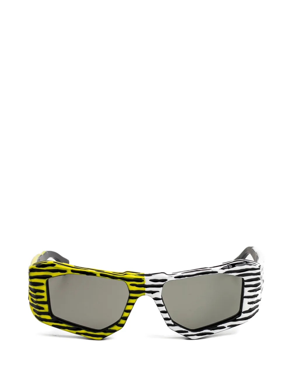 Kuboraum F6 Pop-Grotesque rectangle-frame sunglasses - Nero