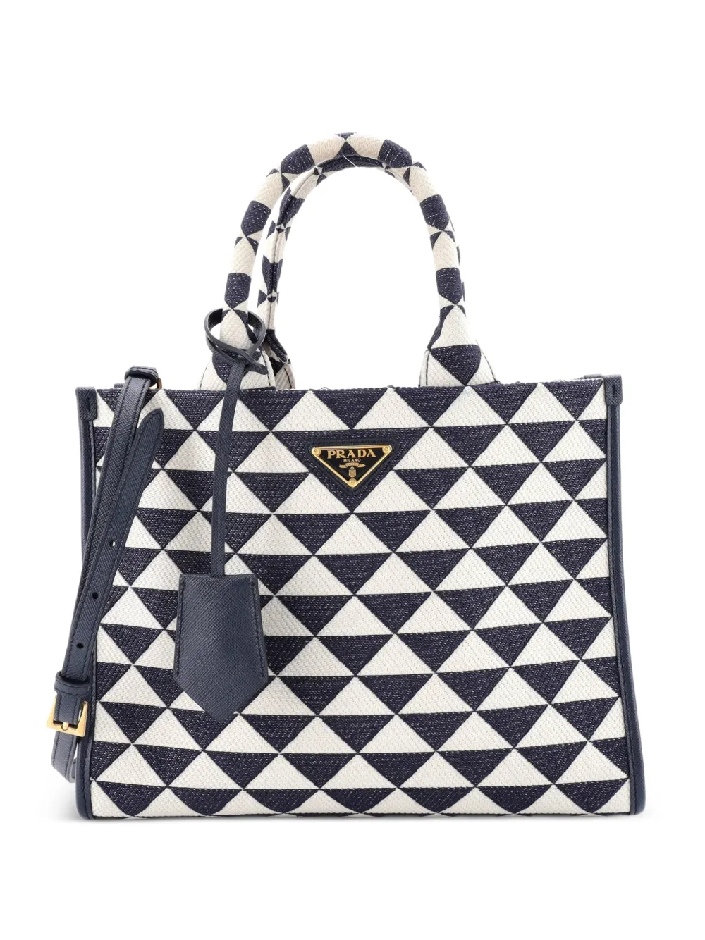 Prada Pre-Owned Borsa tote Symbole Shopper piccola in jacquard - Blu
