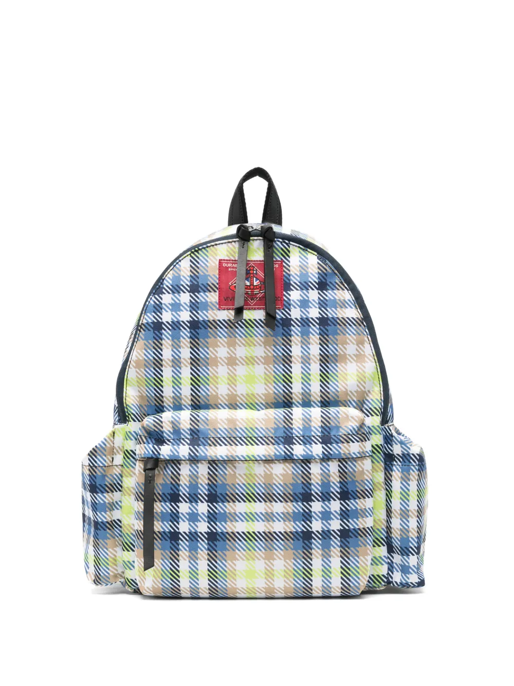Vivienne Westwood medium George check-pattern logo-patch backpack - Blau