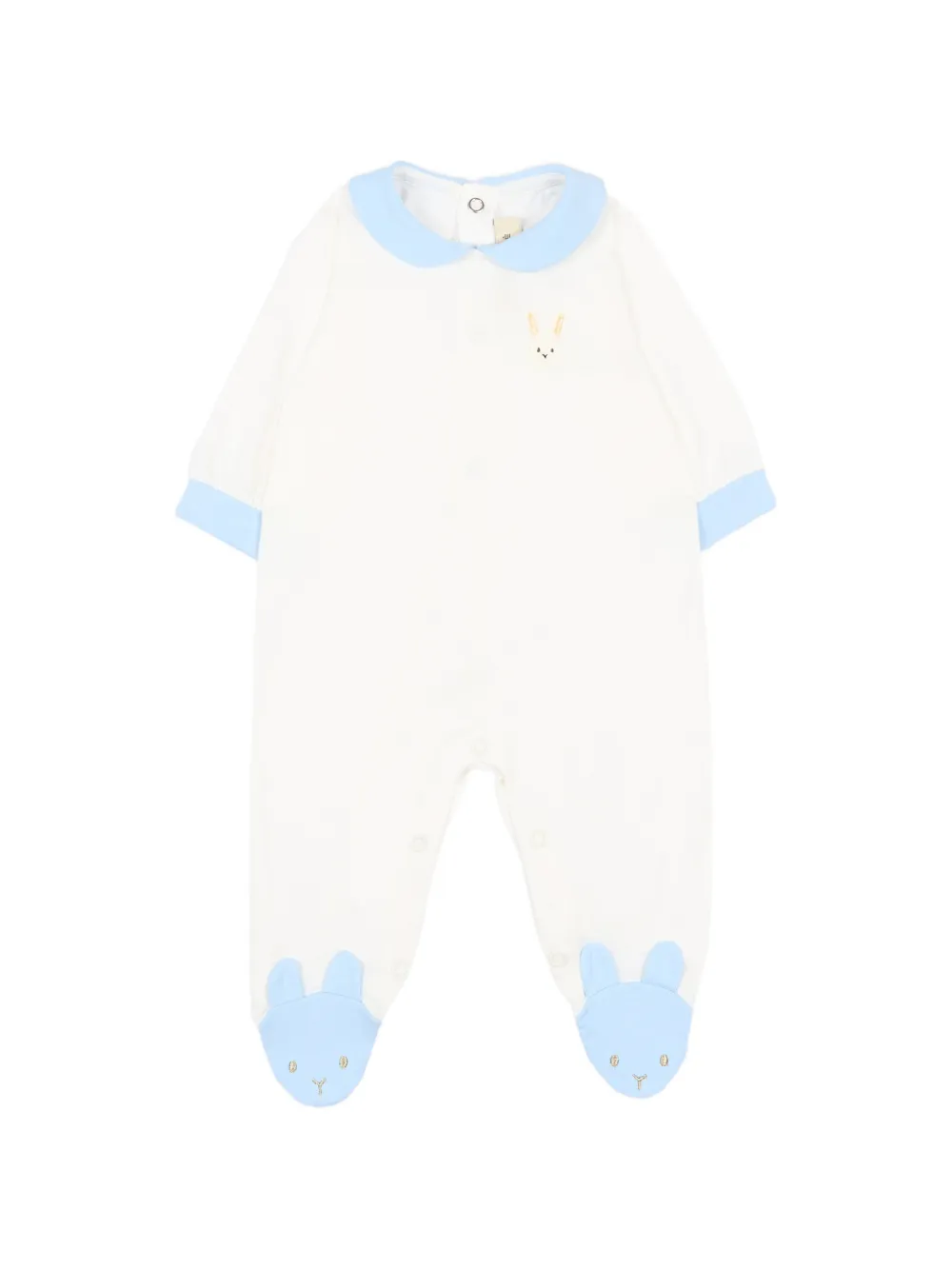 Le Boo Beebè embroidery peter-pan-collar babygrow - Nude