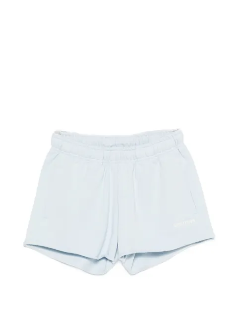 WRSTBHVR Itia logo-embroidered raw-edge shorts