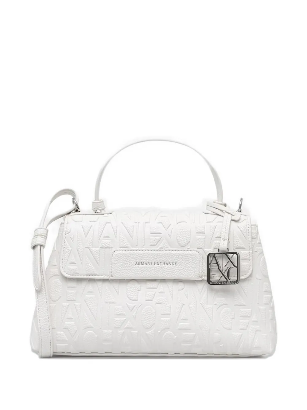 Armani Exchange logo-embossed top-handle bag - Bianco