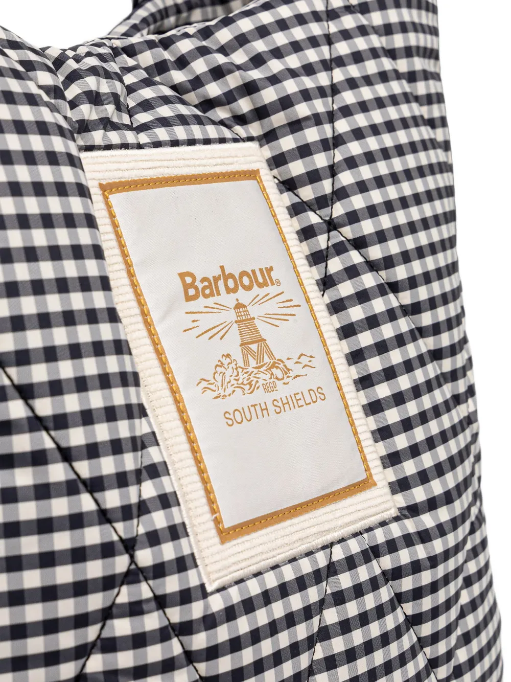 Barbour Riah quilted gingham shoulder bag Zwart