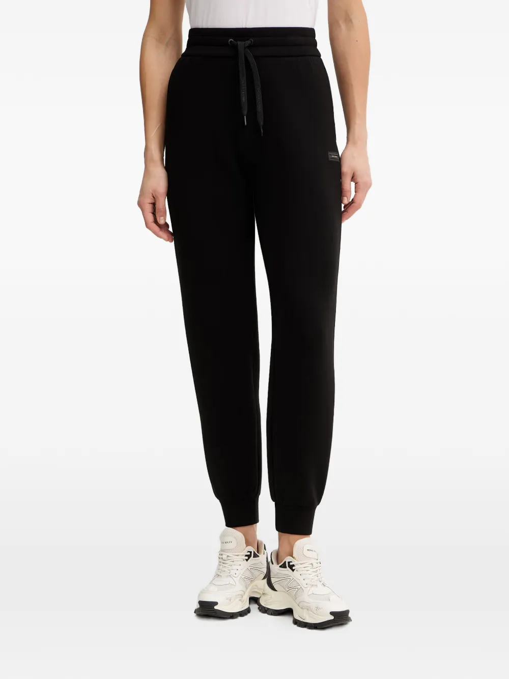 Armani Exchange logo-patch drawstring track pants - Nero