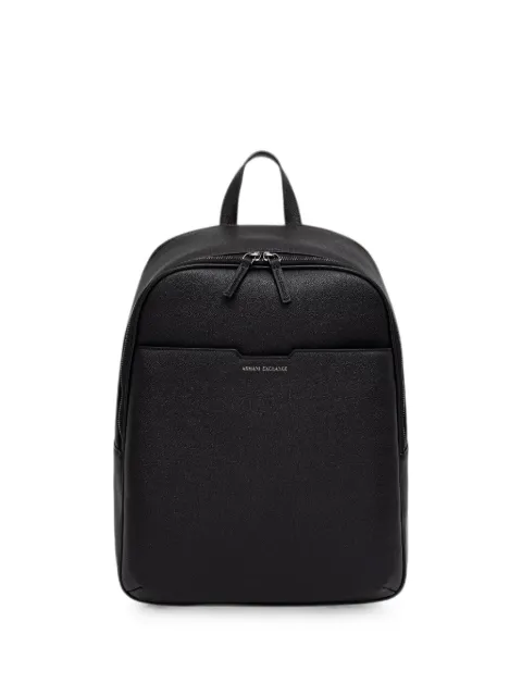 Armani Exchange logo-print pebbled backpack