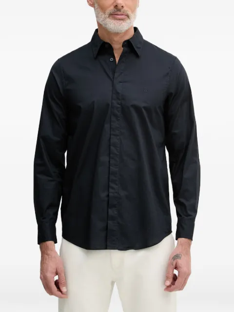 Armani Exchange logo刺绣长袖衬衫