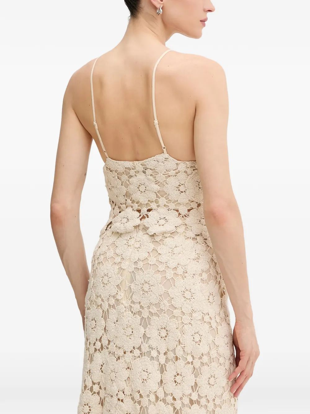 Bardot Veneta gehaakte haltertop Beige