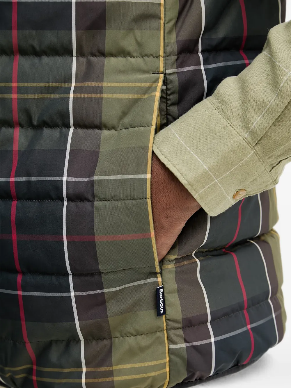 Barbour Omkeerbare gewatteerde bodywarmer met hoge hals Groen