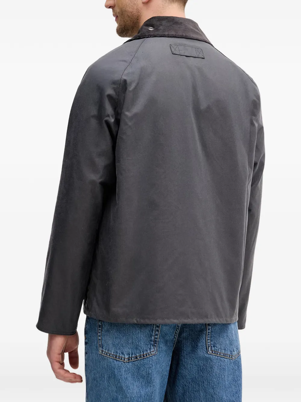 Barbour Jack met ribfluwelen kraag en meerdere zakken Grijs