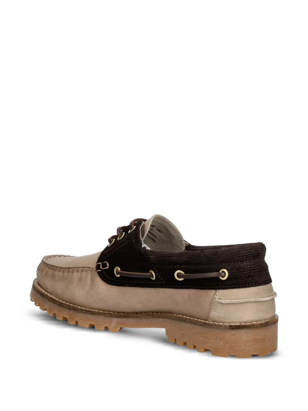Barbour Re-Engineered Deck leather boat shoes Beige