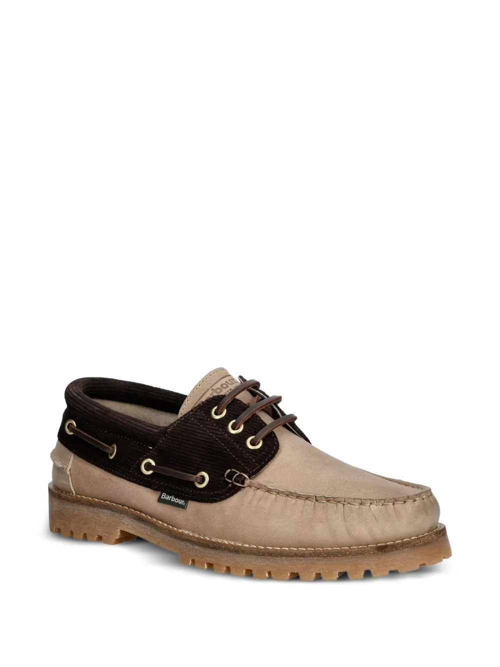 Barbour Re-Engineered Deck leather boat shoes Beige