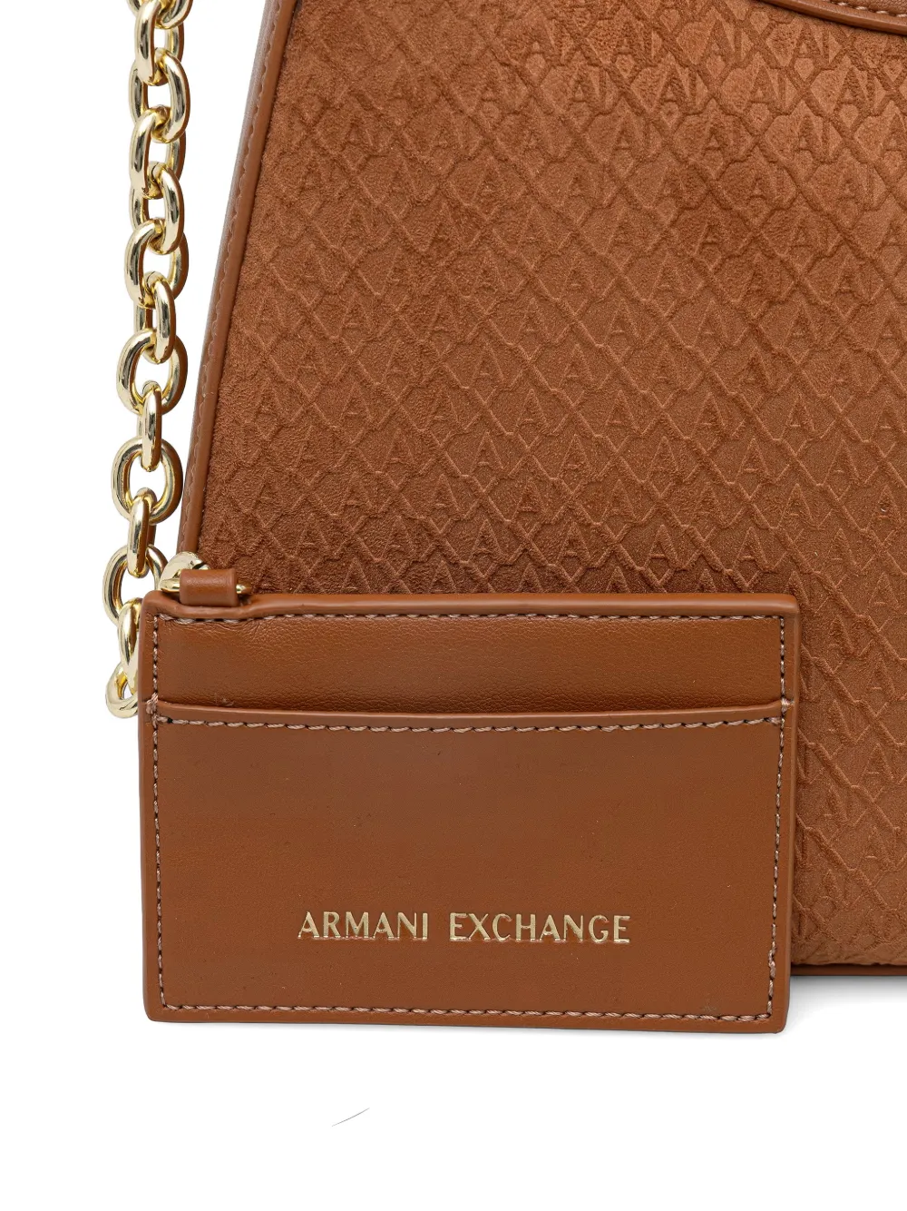 Armani Exchange Schoudertas met monogram-print Bruin