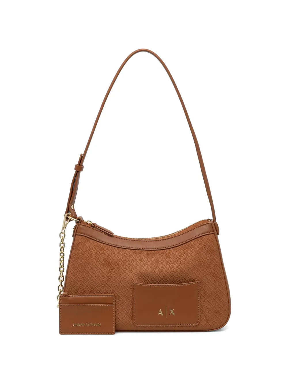 Armani Exchange monogram-pattern shoulder bag - Marrone