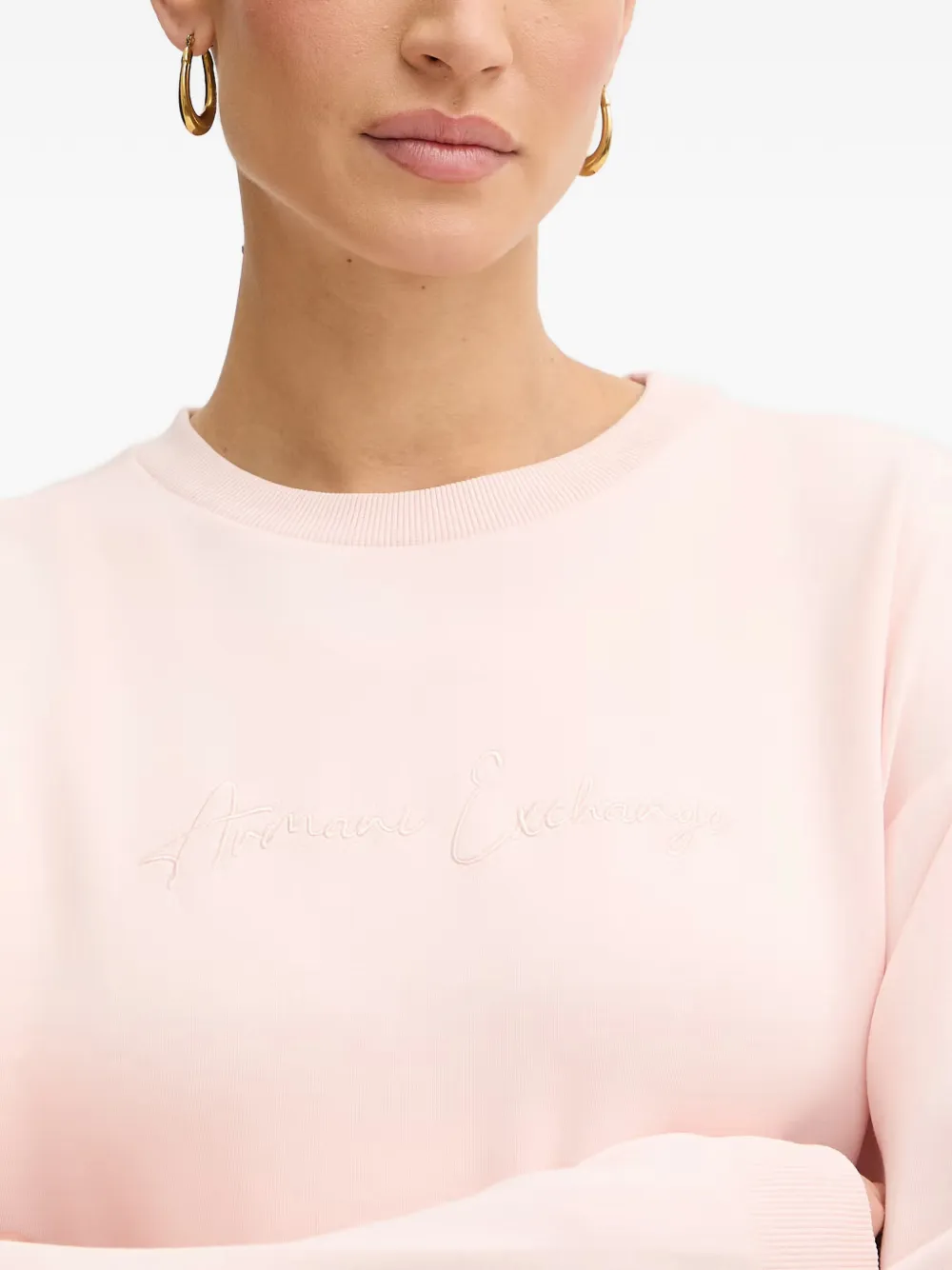Armani Exchange Sweater met geborduurd logo Roze