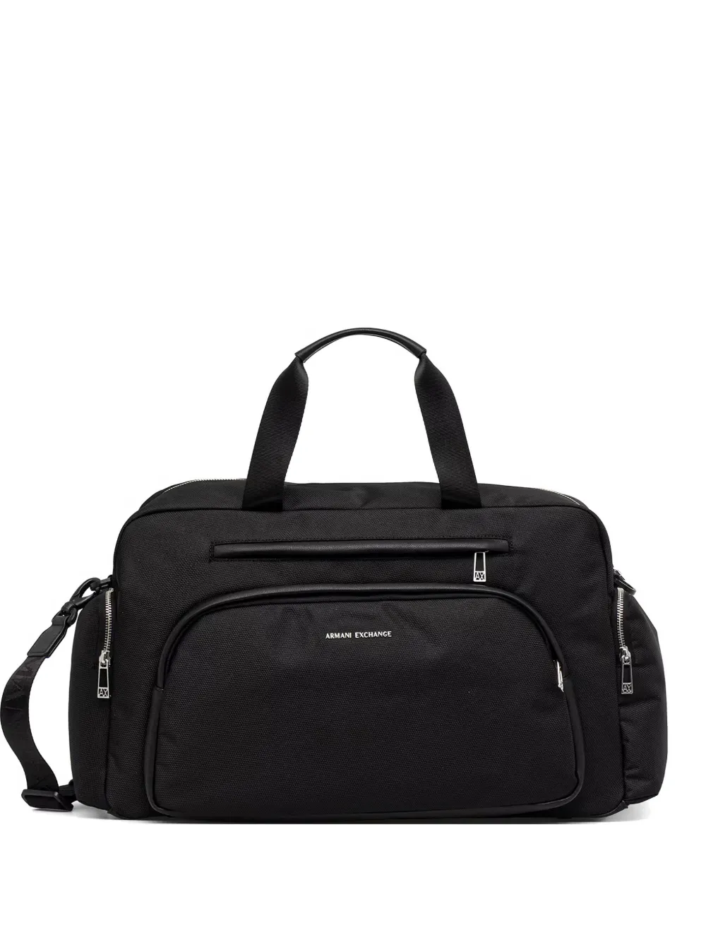 Armani Exchange logo-print strap zip-pocket holdall - Nero