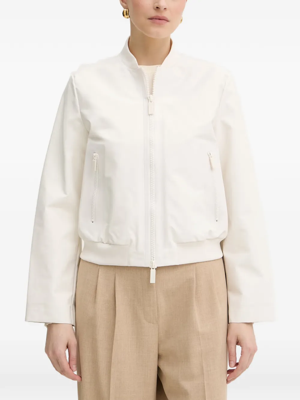 Armani Exchange zip-up bomber jacket - Bianco